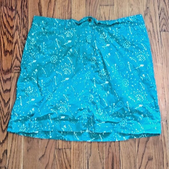 Laura Scott Skort Multicolor Women Size 14 Pockets Floral Print Belt Loo… - Picture 1 of 6